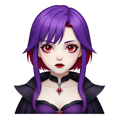 Beautiful ethereal Gorgeous Vampiric Edgy Anime Lady With Black red White Purple  sticker