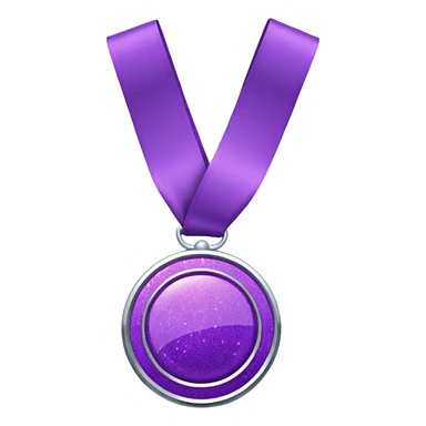 Purple Glitter medal of help sticker