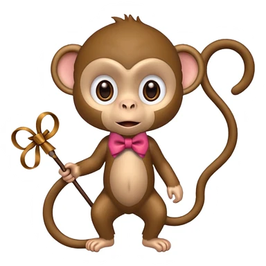 Monkey with a bow sticker