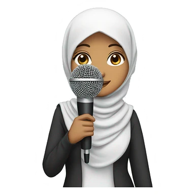 hijab girl with microphone sticker