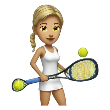 Woman who is playing padel, in white clothing sticker