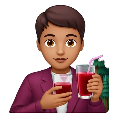 juice red,forest fruits, person, sticker