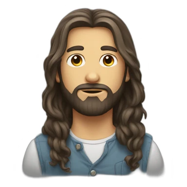 boy with long hair and full beard sticker