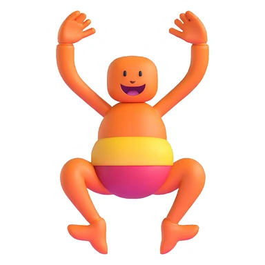 stomach with arms and legs, character pose sticker