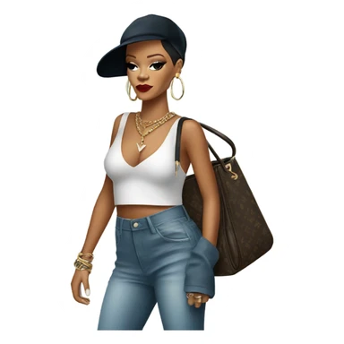 Rihanna with bag sticker