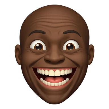 A black habshi man with ugly teeth laughing sticker