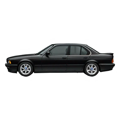 Bmw e32 black side view black interior  sticker