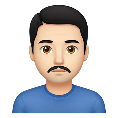 man with tired eyes black hair sticker