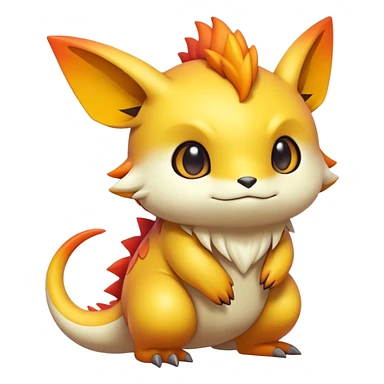 Randomly-colored chibi Fakémon-creature sticker