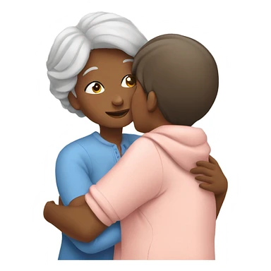 Grandma huggings with a girl sticker