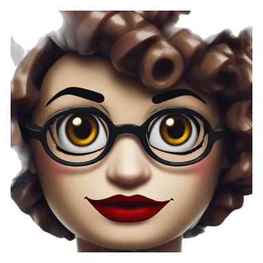 Harry Potter Lego in Harley Quinn style, oil paint, mysterious eyes, intricate lips, masterpiece portrait, odd perspective, beautiful, desirable, logical sticker
