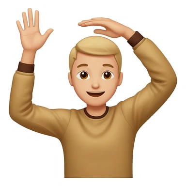 a head with arms dabbing  sticker