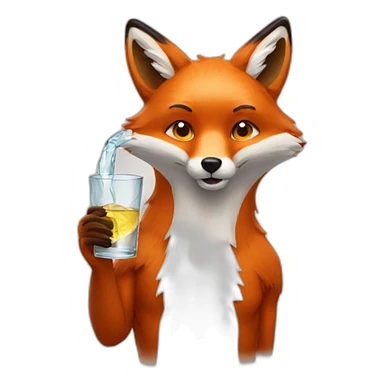 Fox drinks vodka sticker