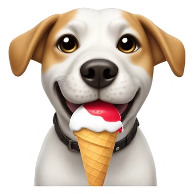 dog licking ice cream sticker