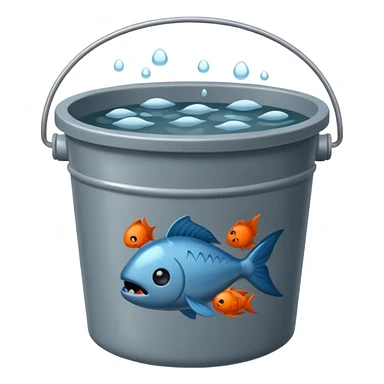 dead fishes in plain bucket sticker