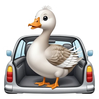 Goose in a car. sticker