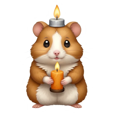 candle-holding hamster sticker