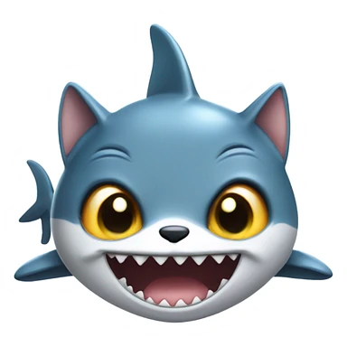 Adorable big eyed cat in shark costume   sticker