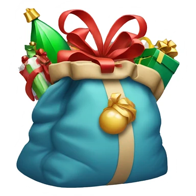 Santa's bag with gifts sticker
