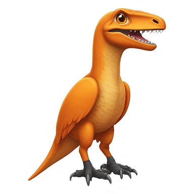 Orange velocaraptor with pointy snout sticker