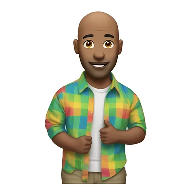 bald meme with colorful shirt sticker