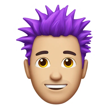 white guy with purple spiky hair sticker