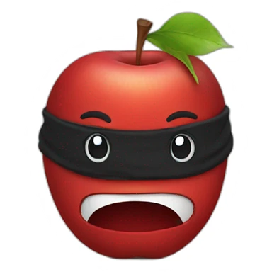 red apple with black hoodie sticker