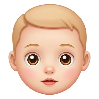 flat baby face with rosy cheeks sticker