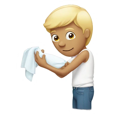 blonde dad changes diaper sticker