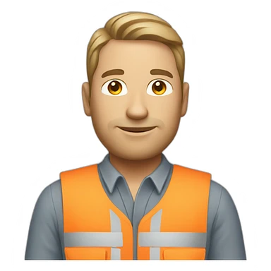 Worker white man overall sticker