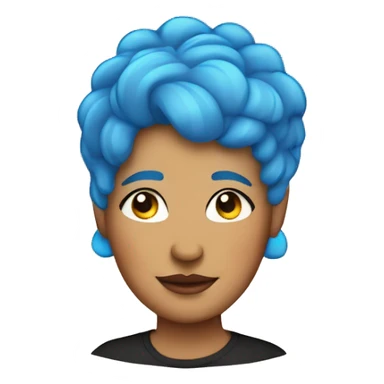 Fat blue haired woman wearing lgbtq shirt sticker