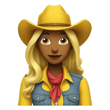 cowgirl in yellow with yellow hat  sticker
