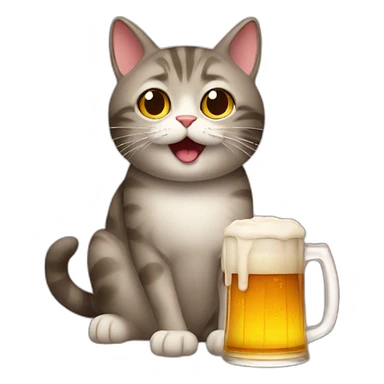 Cat with beer  sticker