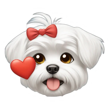 Maltese dog sending kisses with heart eyes sticker