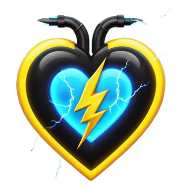 heart with black lightning sticker