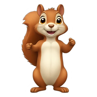 happy squirrel saying thank you sticker
