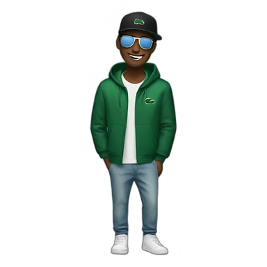 Guy using black lacoste in baile funk sticker