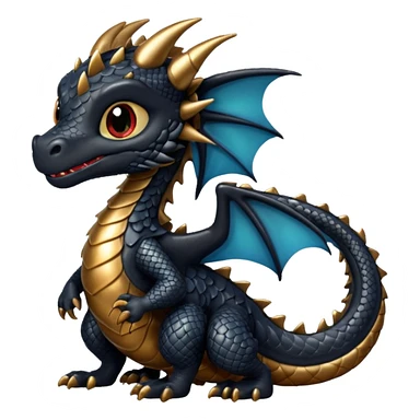 baby black dragon sticker