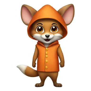 a mouse in a costume of a Fox sticker