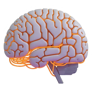 brain with circuits glowing effect AI themed emoji sticker