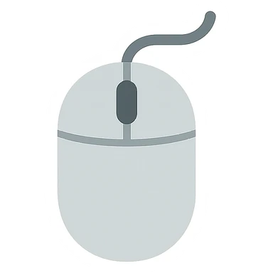 mouse, flat color icon style, bold shapes, minimal details, friendly appearance sticker