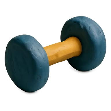 claymation style dumbbells sticker