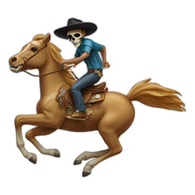 skull surfer cowboy sticker