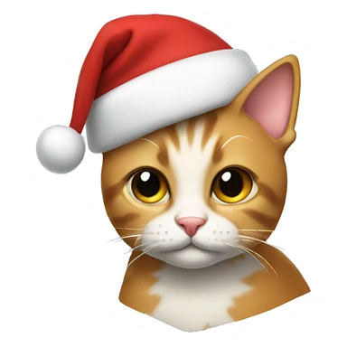Cat wearing Santa hat sticker