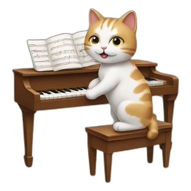 Cat playing piano  sticker