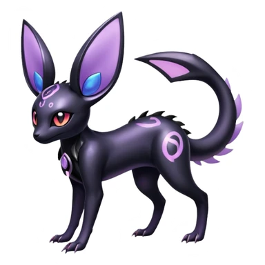 Shiny Ethereal Celestial Futuristic Modern Cyber-Salandit-Umbreon-Espeon-Hybrid (Full body) sticker