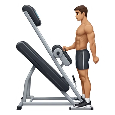 side-view of guy using calf-raise machine sticker