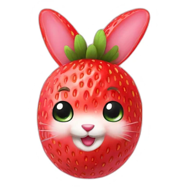 Strawberry bunny sticker