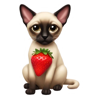 Siamese with red strawberry jumper  sticker
