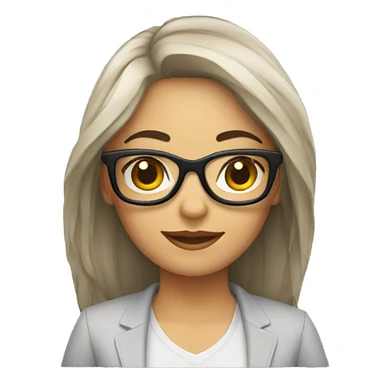 mujer con lentes y pc sticker